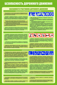 Плакат "Безопасность дорожного движения" (комплект из 3 листов, самоклейка) - Плакаты - Автотранспорт - Магазин охраны труда ИЗО Стиль